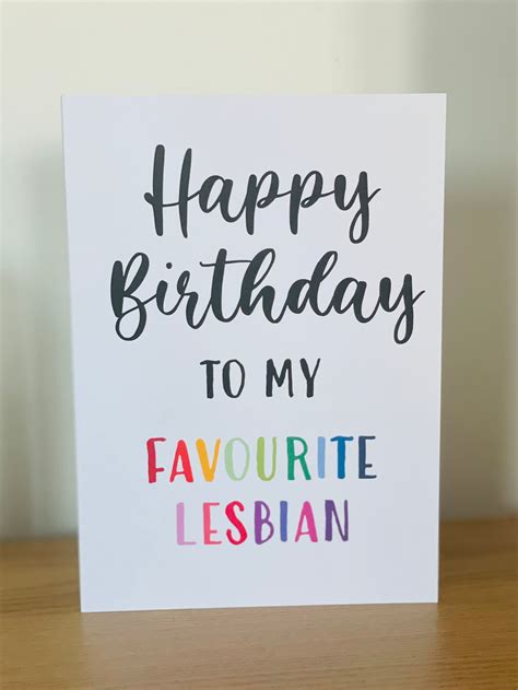 Happy Birthday Favourite Lesbian Birthday Card Rude Card Etsy