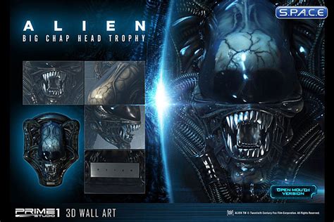 Big Chap Head Trophy 3d Wall Art Open Mouth Version Alien