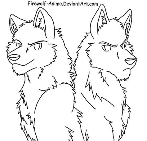 Wolf Brothers Lineart By Firewolf Anime On Deviantart