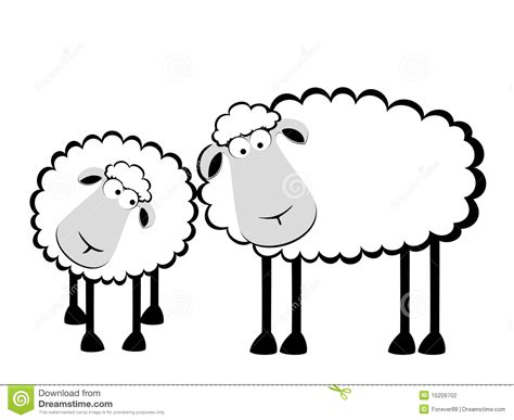 Two Cartoon Smiling Sheep Stock Photography Image 15209702