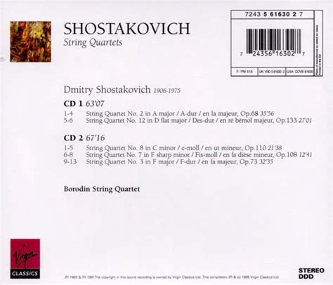 Shostakovich String Quartets Borodin String Quartet Dmitri
