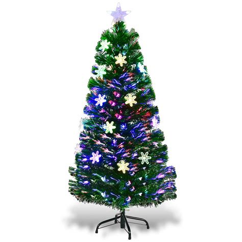 Costway 4ft Pre Lit Fiber Optic Christmas Tree Multicolor Lights