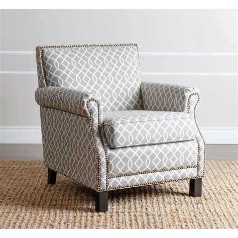Abbyson Chloe Grey Pattern Club Chair Grey Linen Swivel Chair