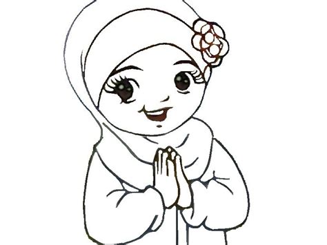Contoh 20 Mewarnai Gambar Animasi Anak Muslim Kataucap