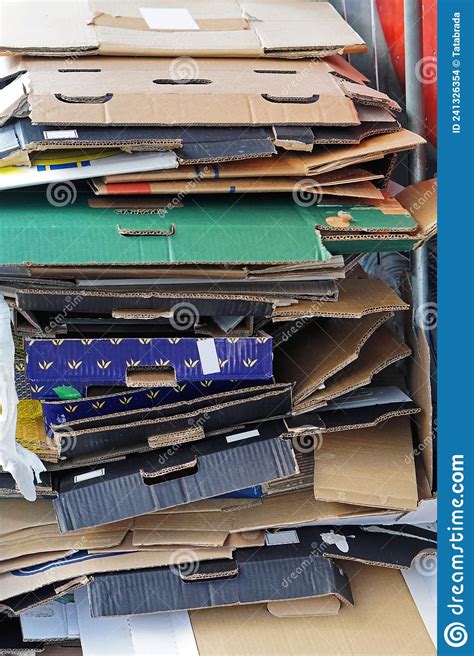 Cardboard Stack Recycling Stock Photo Image Of Material 241326354