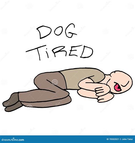 Dog Tired Man Metaphor Stock Vector Illustration Of Metaphor 70502021