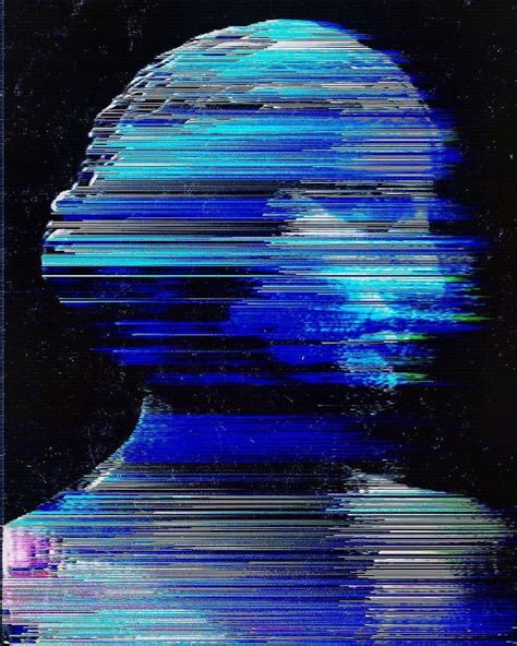 A Mans Head Is Shown In Blue And Black