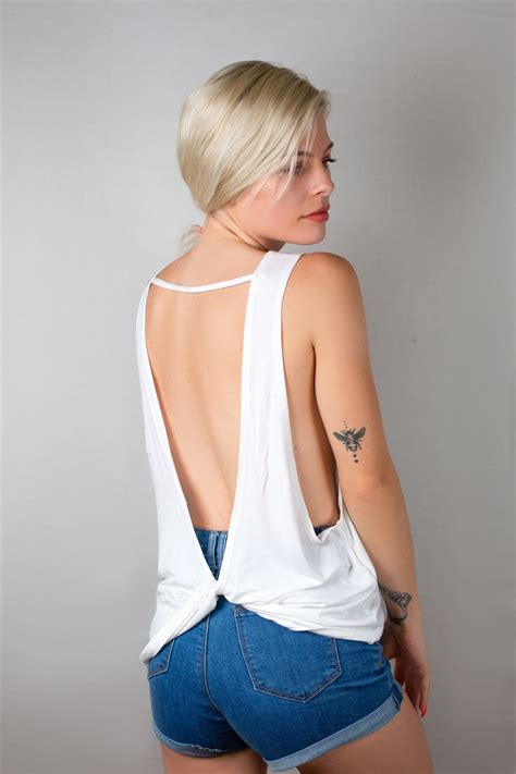 Open Back Tank Top With Twist Yoga Crossfit Workout Tank Etsy