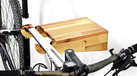 bike shelf / wooden bike rack / bike wall mount / bike hook / bike rack wall mount / TEIXO 