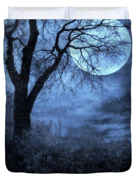 Full Moon Through Bare Trees Branches By Jill Battaglia Tree Painting