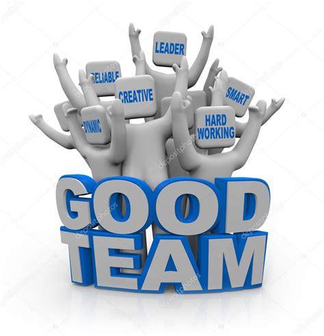 Images Good Team Work Good Team With Teamwork Qualities — Stock