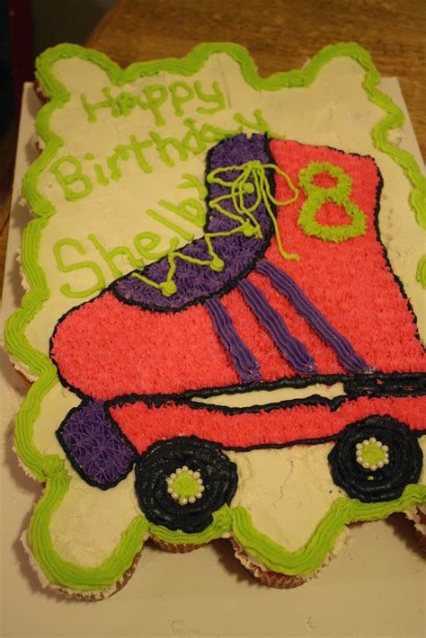 A Roller Skate Cupcake Cake