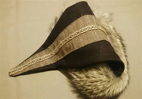 Triangle Viking Hat Norse Merchant Hat Viking Hat With Fox
