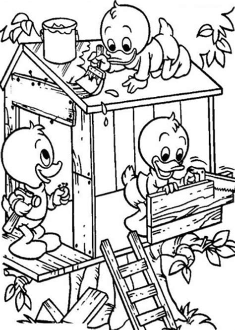 Culture and tradition coloring pages. Louie and Huey and Dewey Build a Treehouse Coloring Page ...