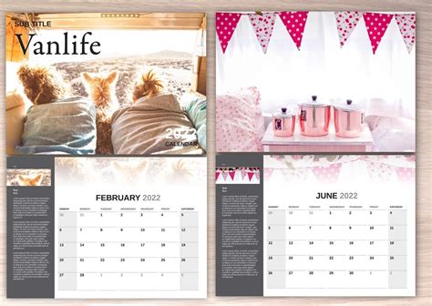 2022 Wall Calendar Template Adobe Indesign Working File Etsy