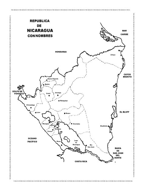 Mapas De Nicaragua Para Imprimir Y Descargar Con Y Sin Nombres