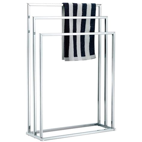 Myt Freestanding Towel Rack 3 Tier Metal Towel Bar Stand Silver Tone