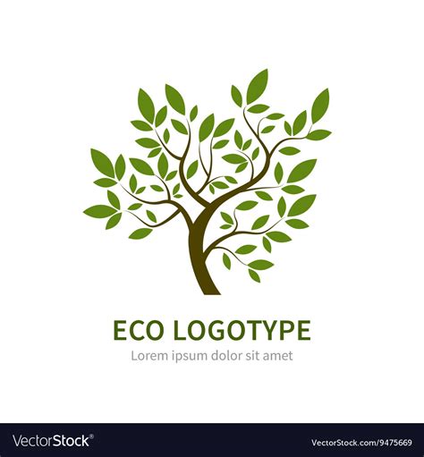 Stylized Simple Tree Logo Royalty Free Vector Image