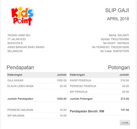 Contoh Slip Gaji Butiran Penting And Cara Buat Slip Gaji Sendiri