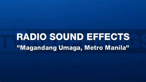 Radio Sfx Magandang Umaga Metro Manila Youtube