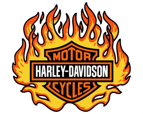 Harley Davidson Bar And Shield Over Flames Svgs Etsy