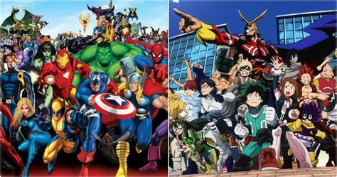 Read boku no hero academia and others japanese comics and korean manhwa or chinese manhua on mangaeffect in action manga genre. My Hero Academia: Class 1-A And Marvel Characters With The ...