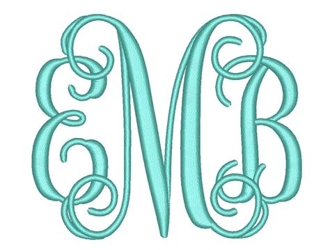 4size Interlocking Monogram 3 Letters Monogram Font Bx Fonts Etsy Machine Embroidery Designs