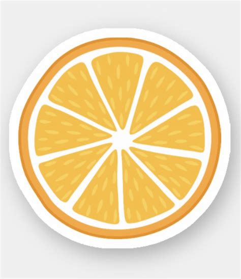 Sticker Featuring A Cartoon Illustration Of An Orange Slice Food