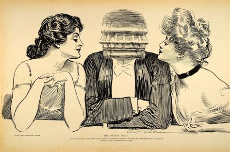 1906 Print Charles Dana Gibson Girls Man Weaker Sex Love Romance Satir Period Paper Historic