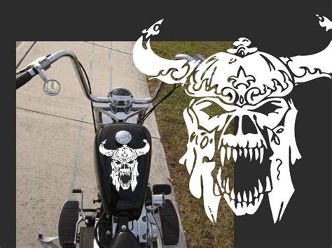 Check out our gas tank graphics selection for the very best in unique or custom, handmade pieces from our shops. Motorcycle viking skull Gas tank decal Harley 11"x10" | eBay