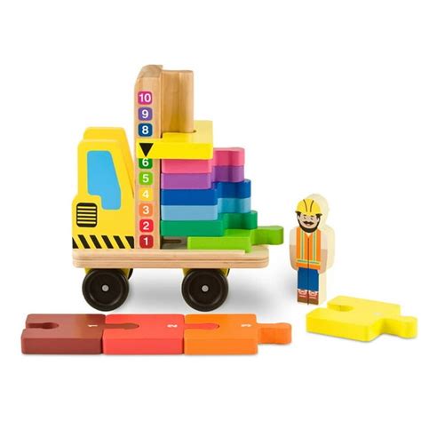 Melissa And Doug Stack And Count Forklift Play Set 13 Pcs