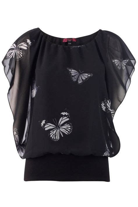 Chiffon Butterfly Top Tops Printed Sleeveless Top Butterfly Top
