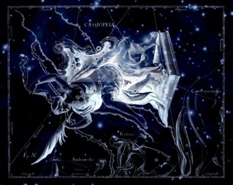 Cassiopeia Constellation Art Metallic Print Astronomy Art Etsy