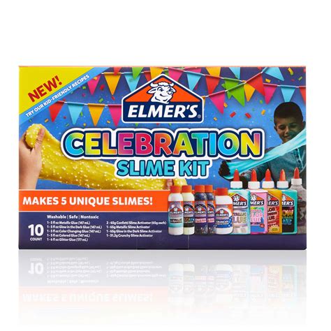 Elmers Celebration Slime Kit Supplies Include Assorted Liquid Glues