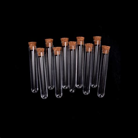 12x75mm Laboratory Plastic Test Tube With Cork 6 Inch 20ml Clear
