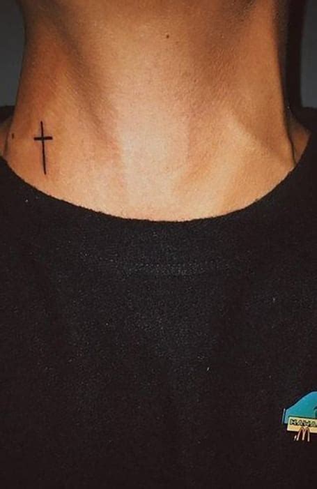 Cross Neck Tattoos For Men