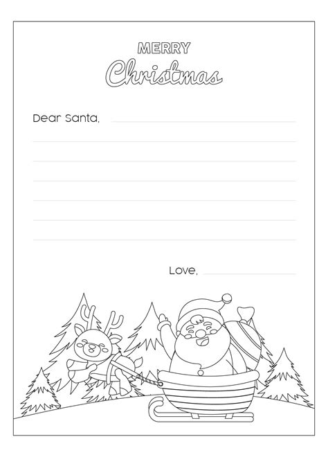 Santa Letter Coloring Page