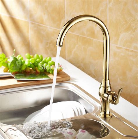 Different types of kitchen taps: Gold Finish Kitchen Faucet