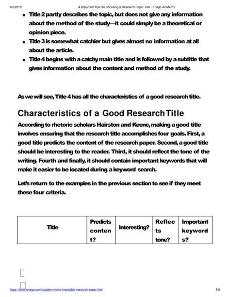 😍 Characteristics Of A Good Research Title How To Compose A Title For