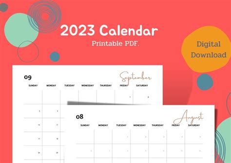 2023 Calendar Canva Template Printable 11 X 85 Inches Etsy In 2022