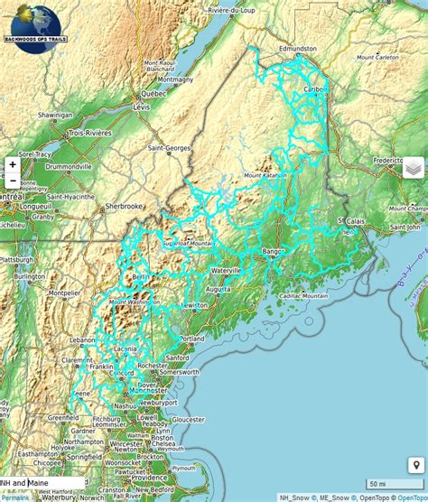 Nh And Me Snowmobile Trail Map For Garmin Backwoods Gps Trails