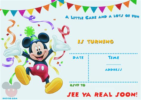 25 Incredible Mickey Mouse Birthday Invitations Kitty