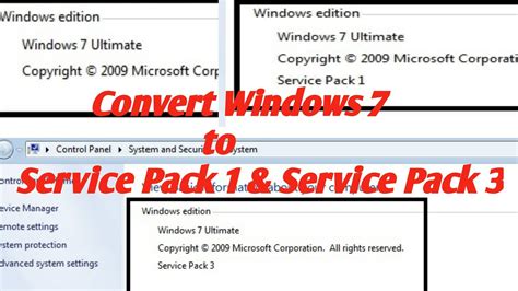 How To Convert Windows 7 Service Pack 1 To Service Pack 3 Upgrade