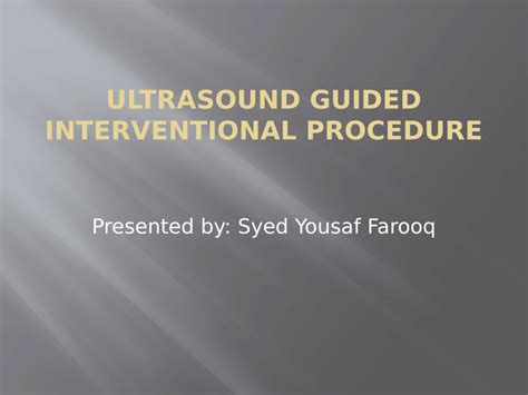 Pdf Ultrasound Guided Interventional Procedure