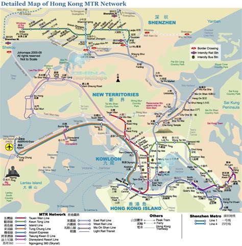 Hong Kong Mtr Network Map Hong Kong Mtr Stations