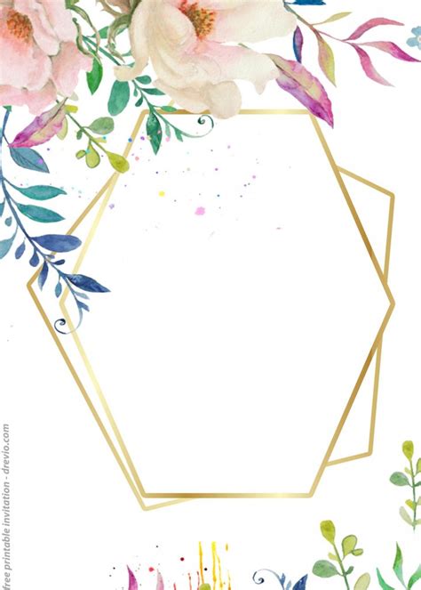 24 Free Printable Floral Watercolor Invitation Templates