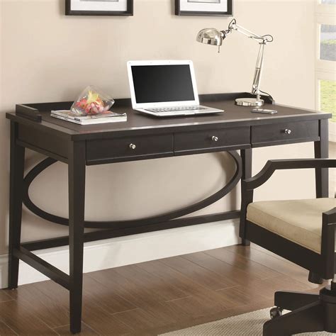 Contemporary Black Table Desk With Three Drawers Quality Furniture At
