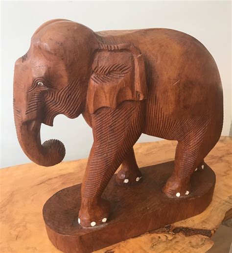 Large Carved Wood Elephant Sculpture For Sale At 1stdibs