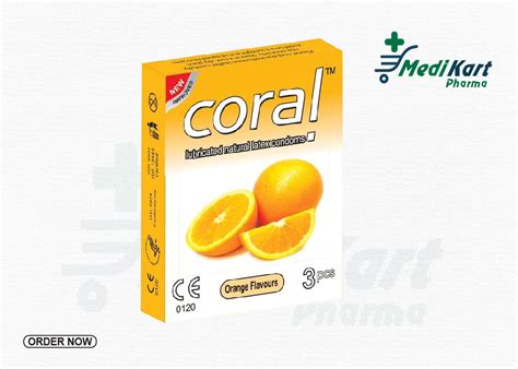 Coral Condom Orange Flavours Medi Kart Pharma