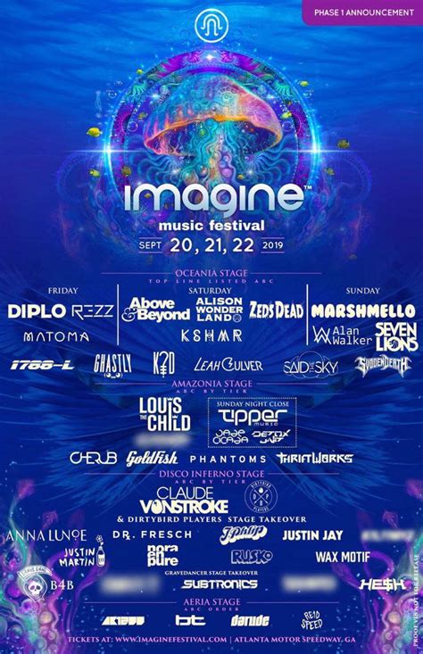 Imagine Music Festival 2019 Phase 1 Lineup Edm